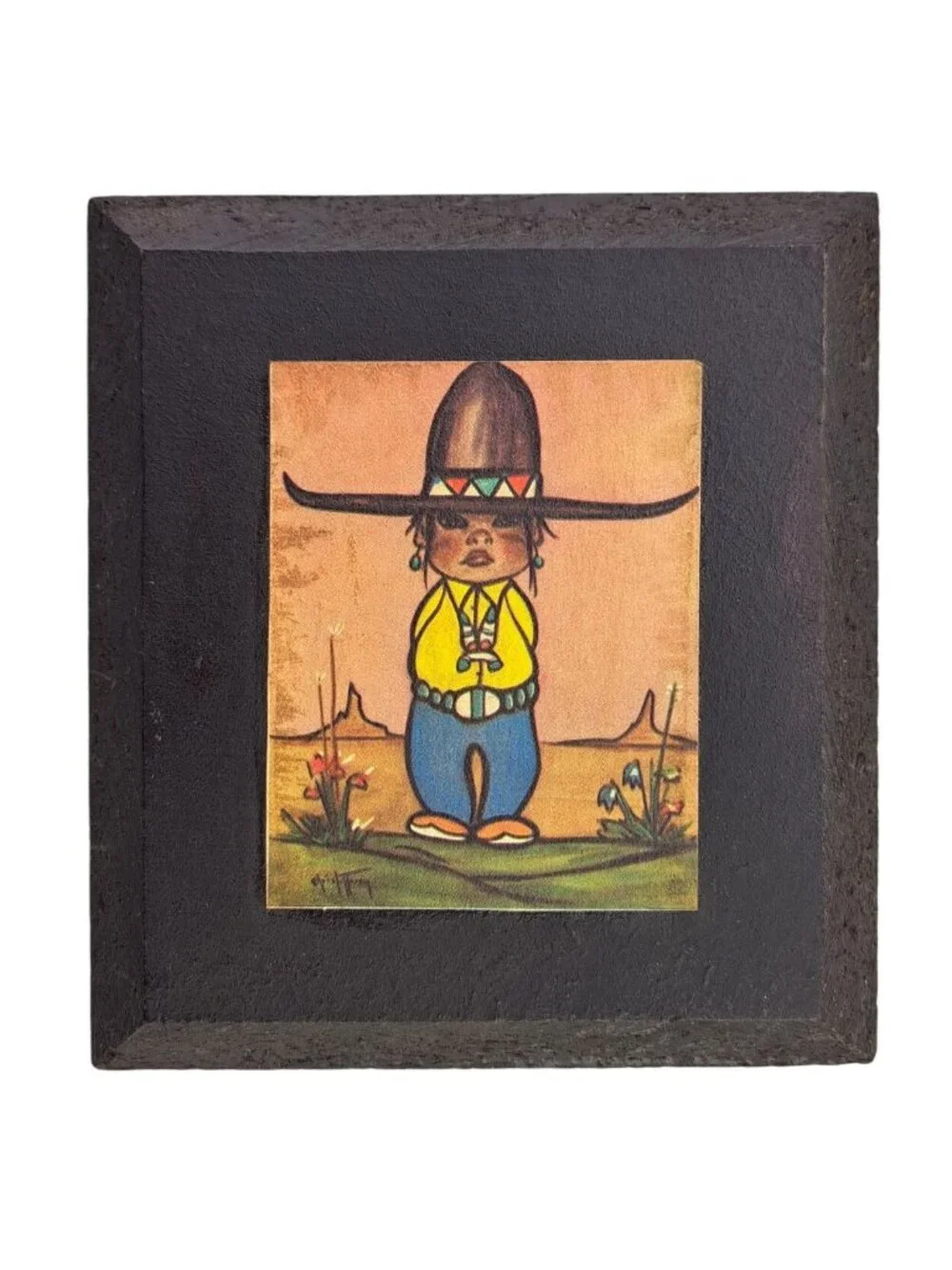 3 Vintage Southwest Navajo Hopi Children Oodie Wood Plaques Gerda Christoffersen